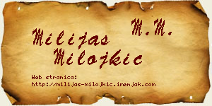 Milijas Milojkić vizit kartica